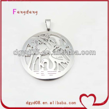 Collier pendentif en forme de flamant rose en acier inoxydable